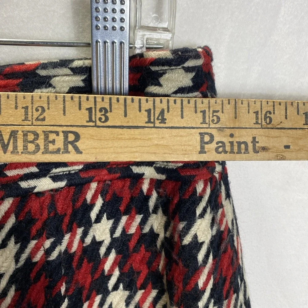 Lined‎ Plaid Mini Express Womens Skirt Wool Blend 8 Red Black